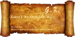 Ganzl Krisztián névjegykártya